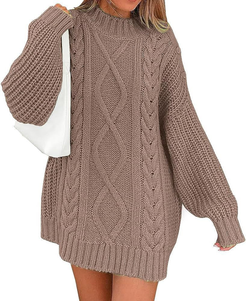 Damen Strickpullover Verdrehter Langarm Lockerer Pullover