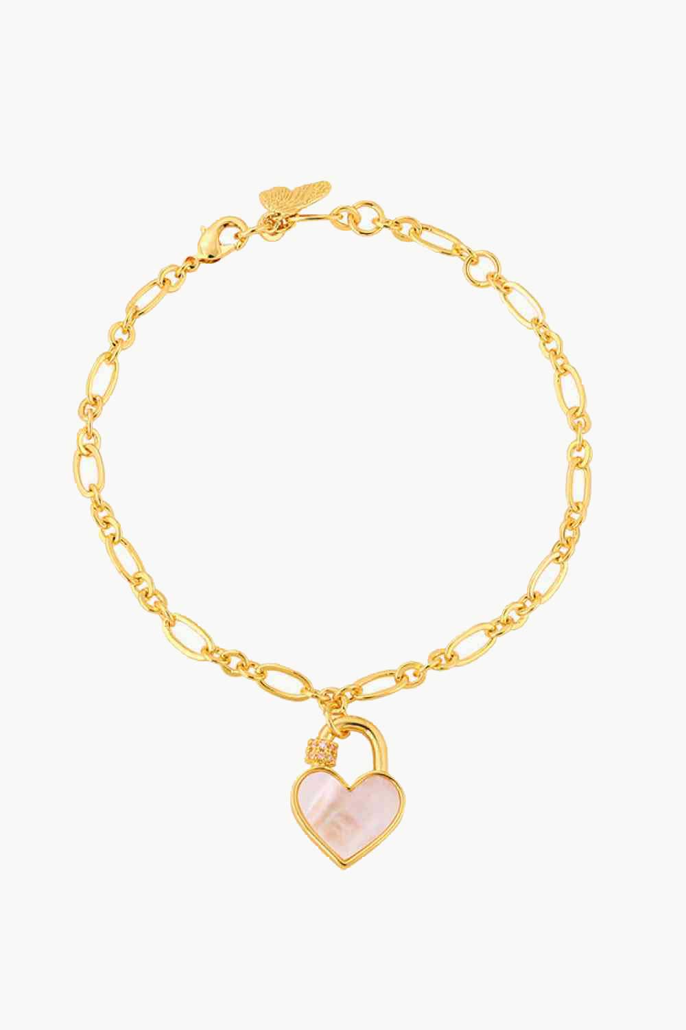 Pulsera con dije de candado de corazón