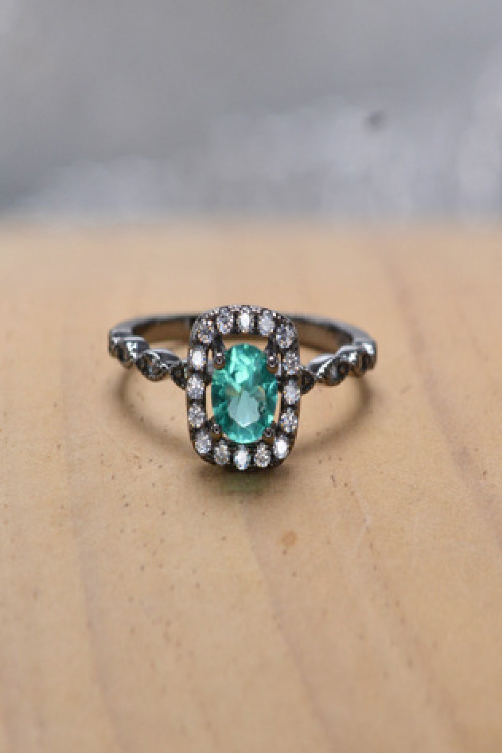 2-teiliges Paraiba-Ringset mit blauem Zirkon