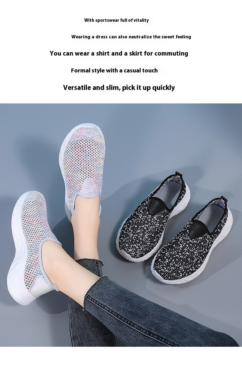 Soft Sole Sneakers Women's Slip-on Mesh Shoes