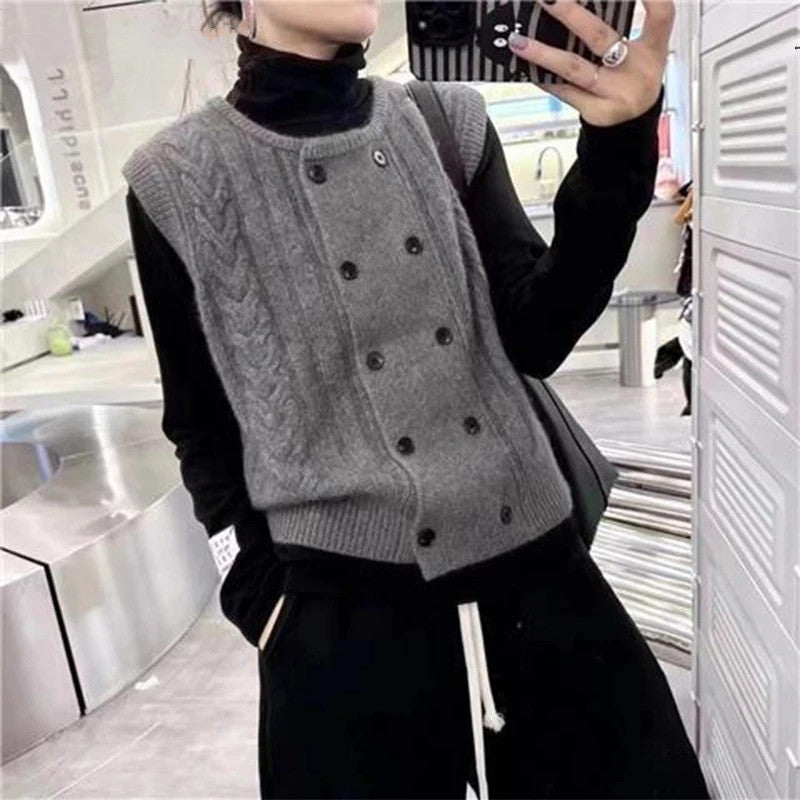 Chinese Style Sweater Vest Cardigan Women