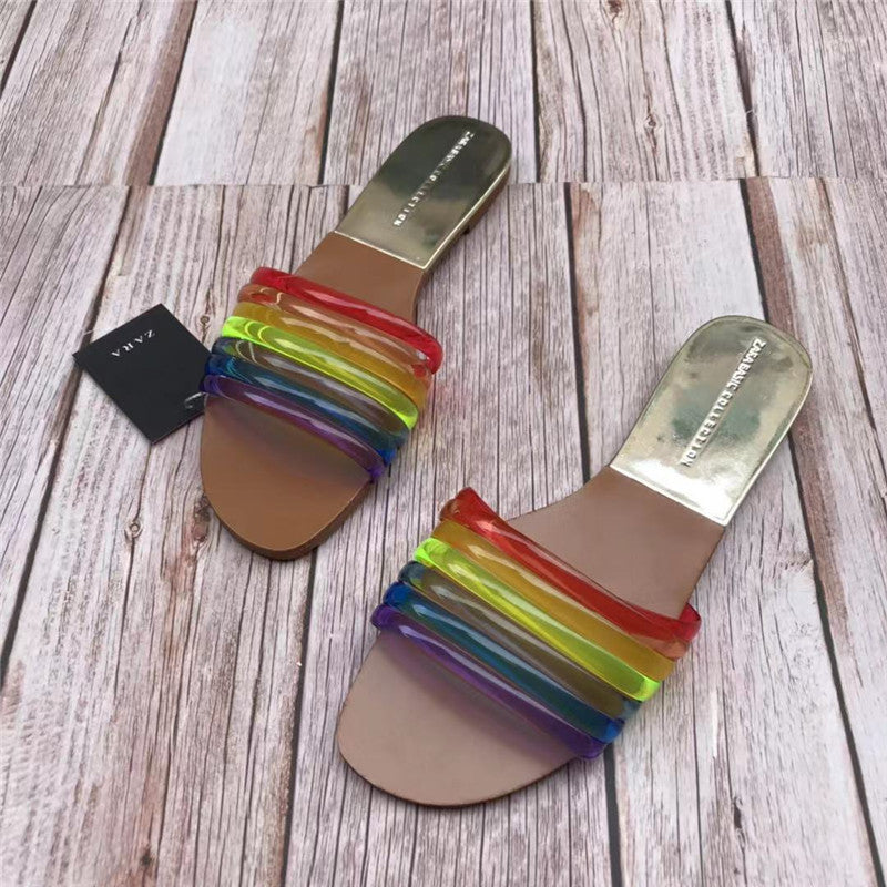 Zapatos de playa planos de moda para mujer, zapatillas a juego