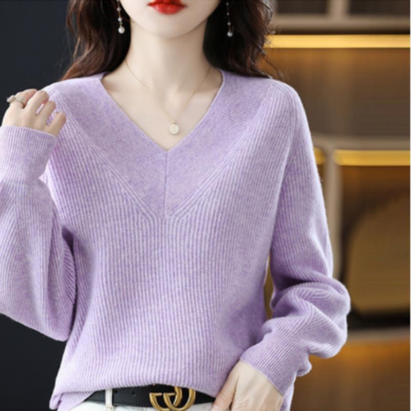 Autumn Fashion Loose Knitted Long Sleeves Fashion Loose Sweater