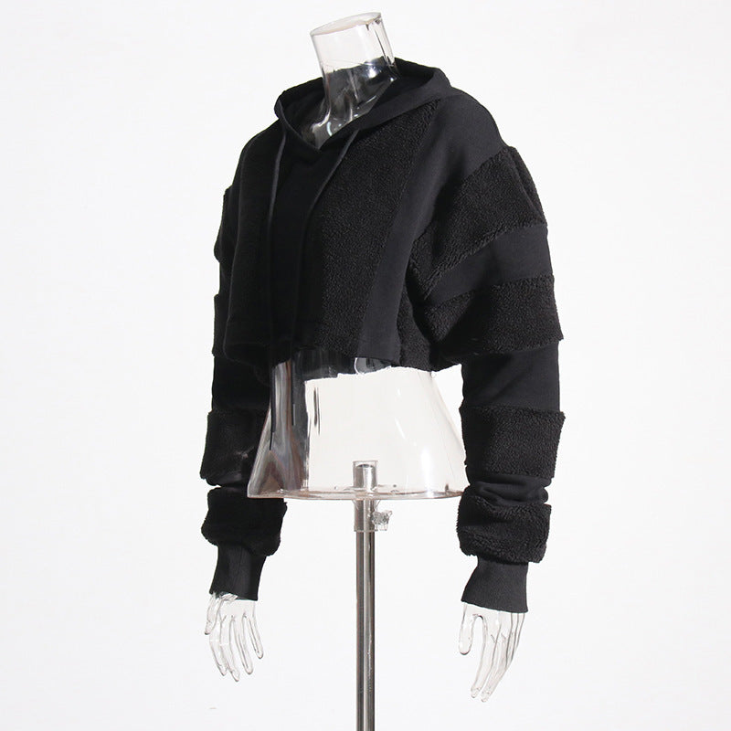 Fashion Casual Sweater Niche Design Lamb Wool Stitching