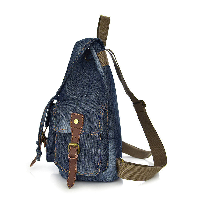 Rucksack Retro Denim Rucksack Weibliche Kordelzug Kordelzug Tasche