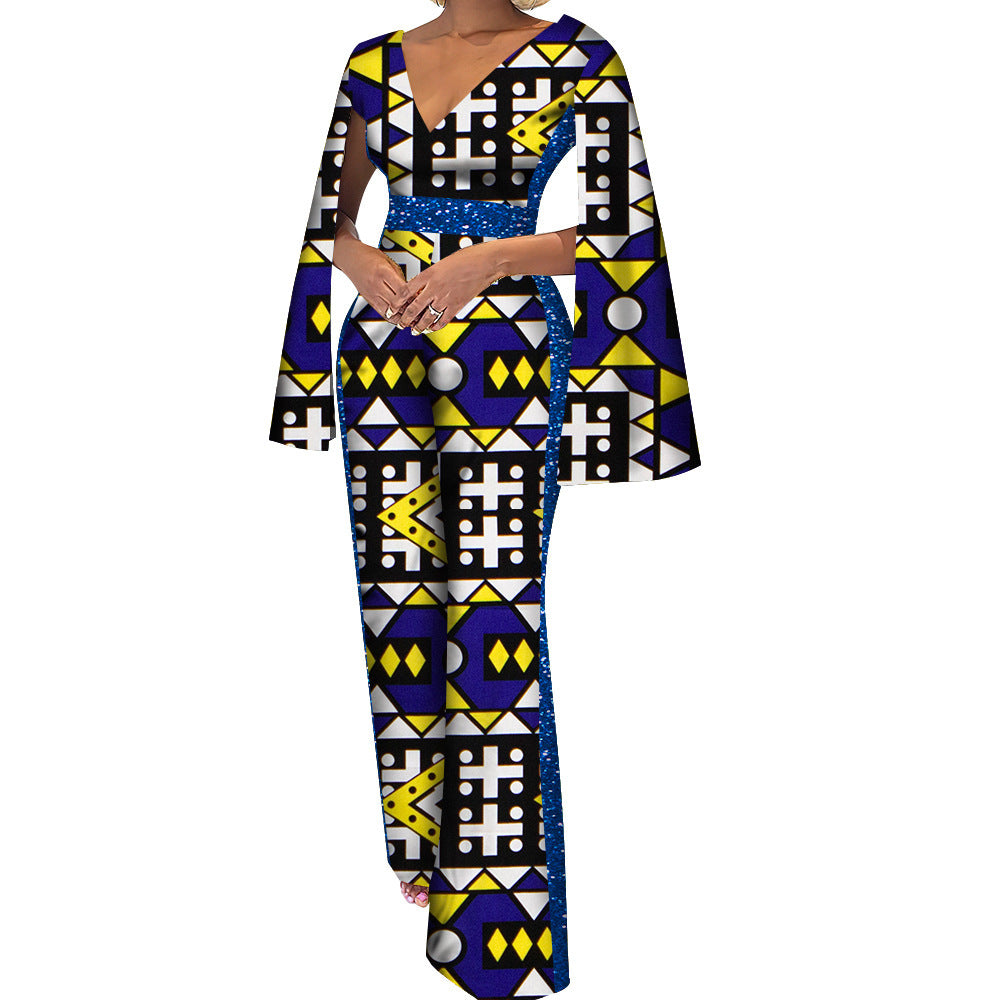 Jumpsuit aus Baumwolle mit ethnischem Batik-Print für Damen