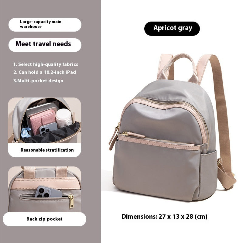 Rucksack Damen Trendy New Oxford Tuch Leichte wasserdichte Kontrastfarbe Große Kapazität