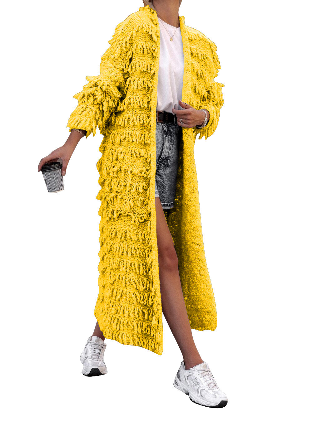 Women's Clothing Tassel Knitted Coat