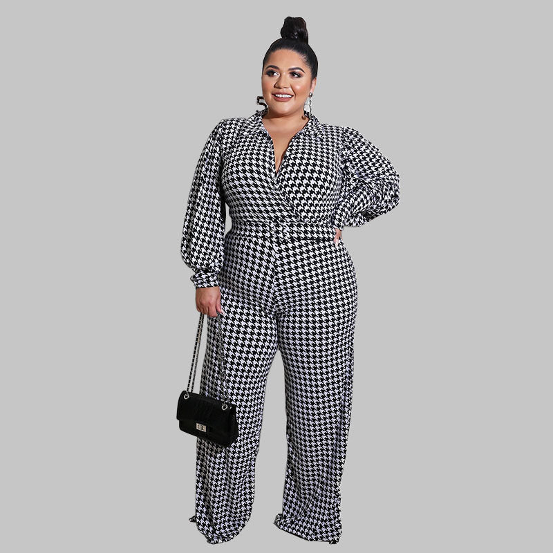 Women's Bubble Sleeve Printed Jumpsuit