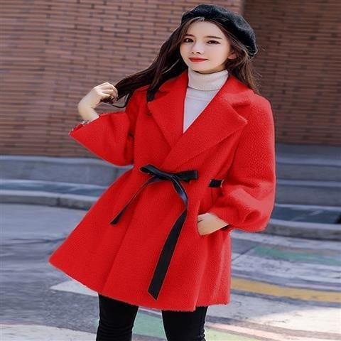 Women's Autumn And Winter New Korean Style Loose Thick Temperament Small Size Woolen Coat