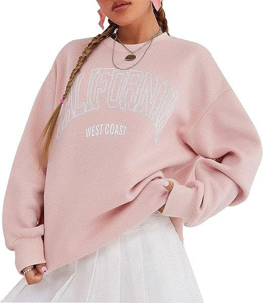 Women's Plus Size Round Neck Print Sweatshirt