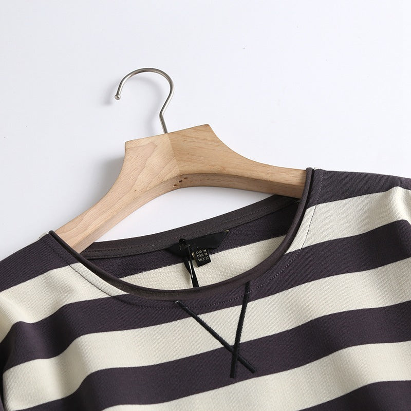 European And American Style Classic Striped Fashion All-Match Ladies Casual T-Shirt