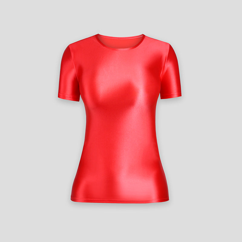 Women's Thin Spandex Short Sleeve Stretch Bottoming Shirt