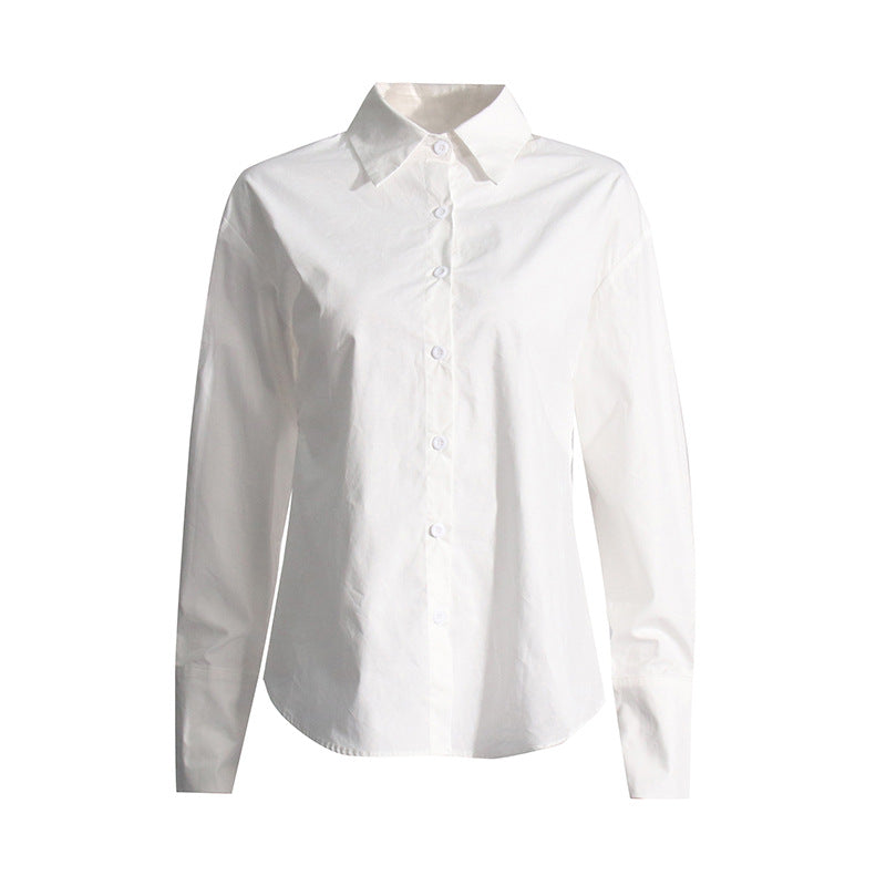 French New Temperamental Minority Design Tied Long Sleeves Shirt For Women