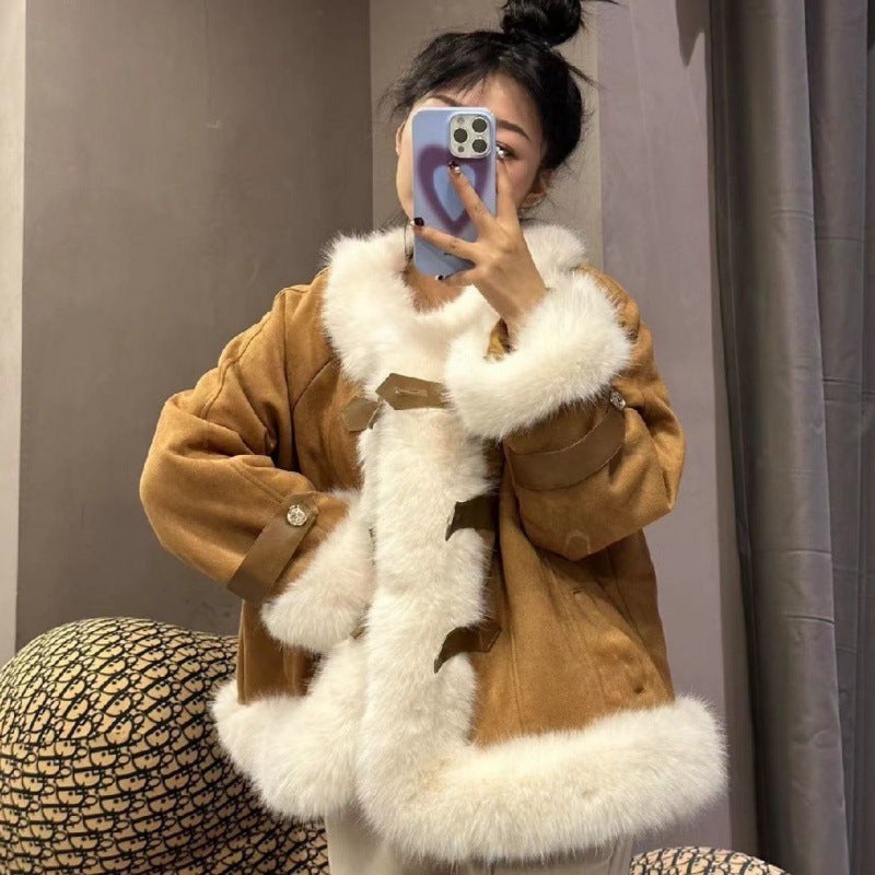 Environmental Protection Fox Fur Faux Fur Coat