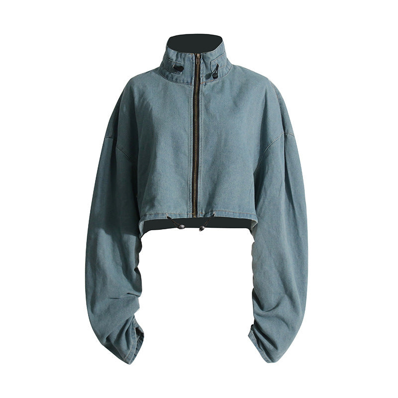 Spring Niche Design Tooling Style Denim Coat