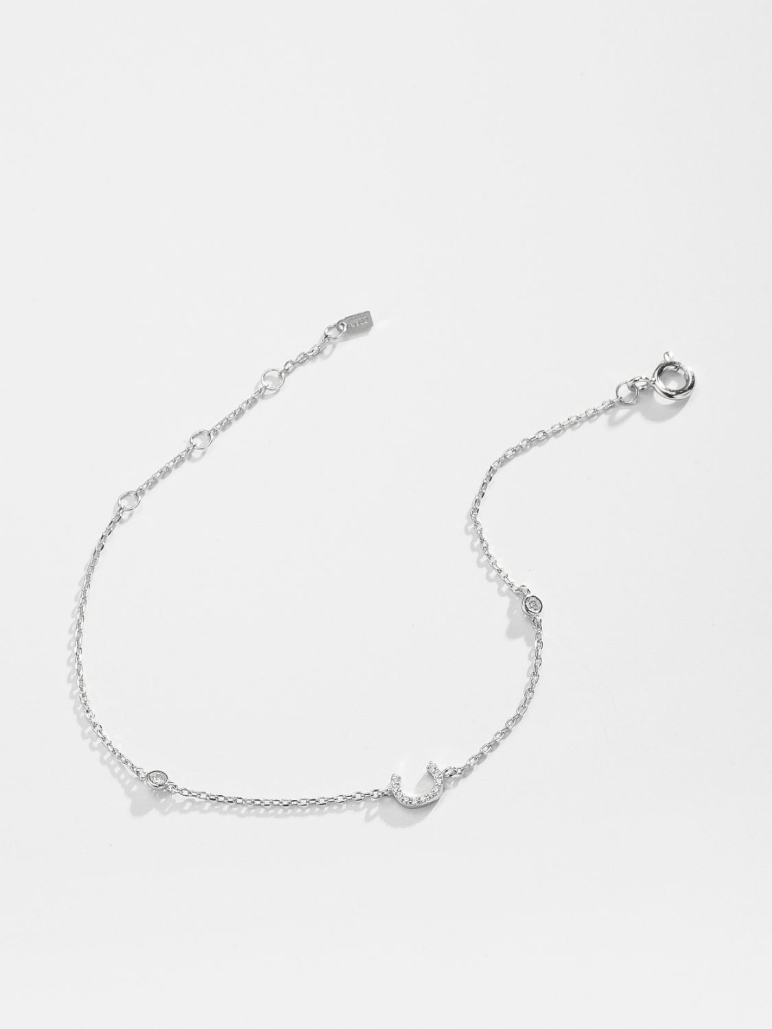 A bis F Zirkon 925 Sterling Silber Armband