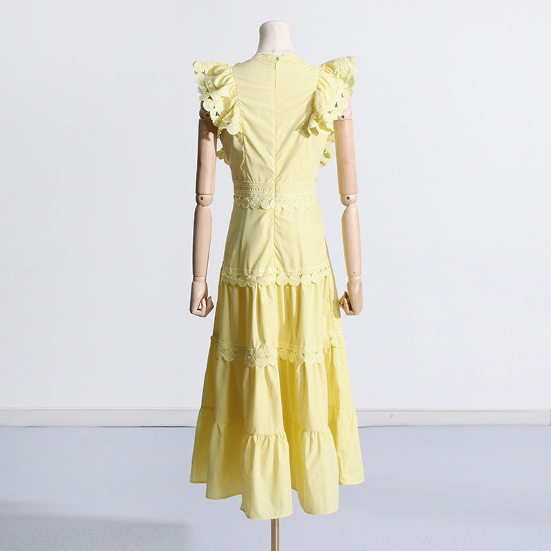 French Retro Heavy Industry Embroidery Dress