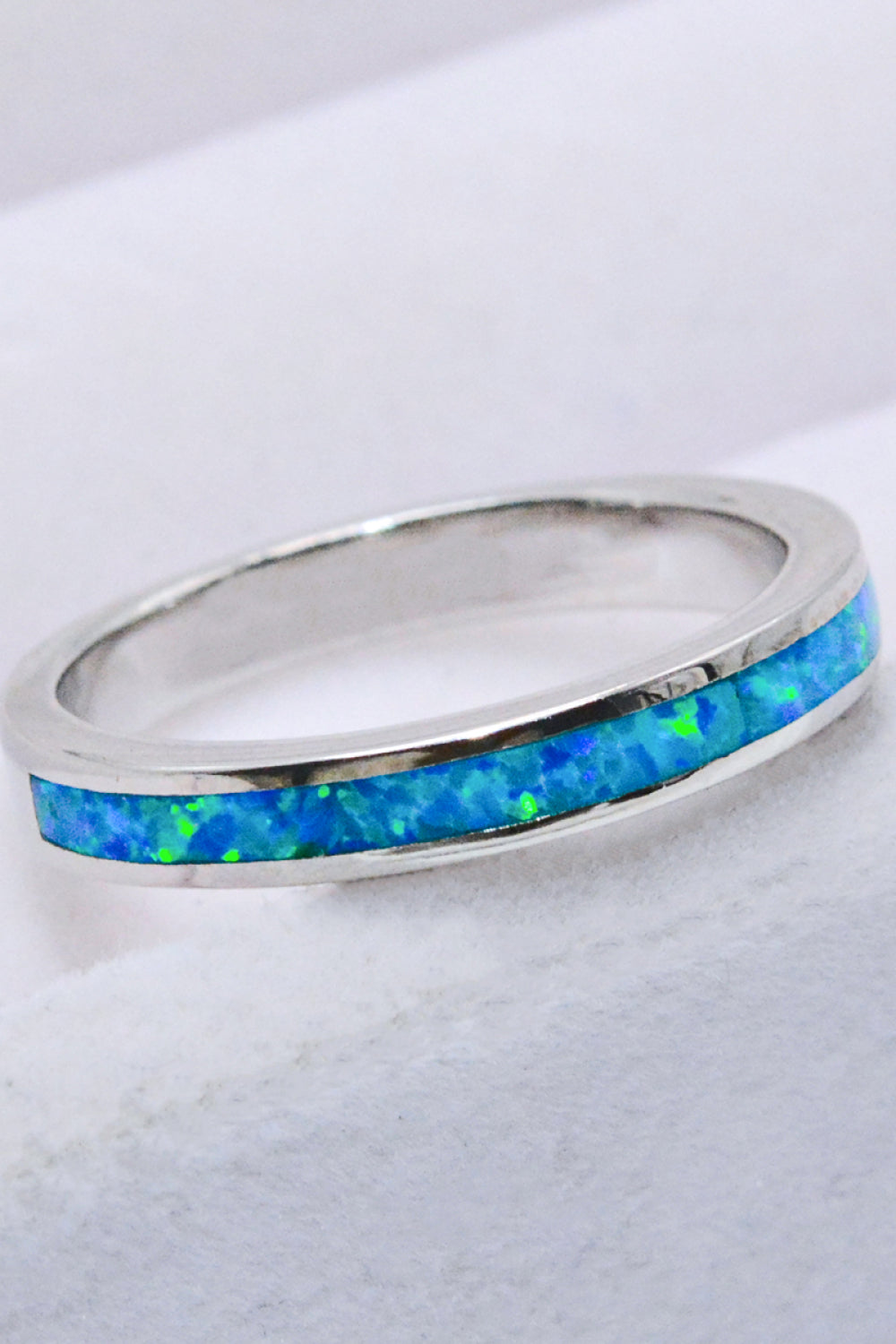 Opalring aus 925er Sterlingsilber in Himmelblau