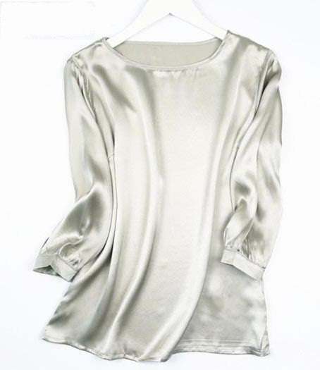 High-end Silkworm Silk Pearl Shiny Satin Shirt