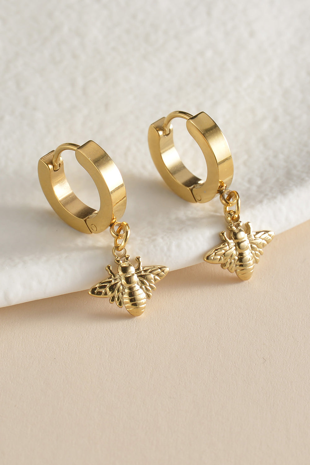 Bee Drop Huggie Earrings