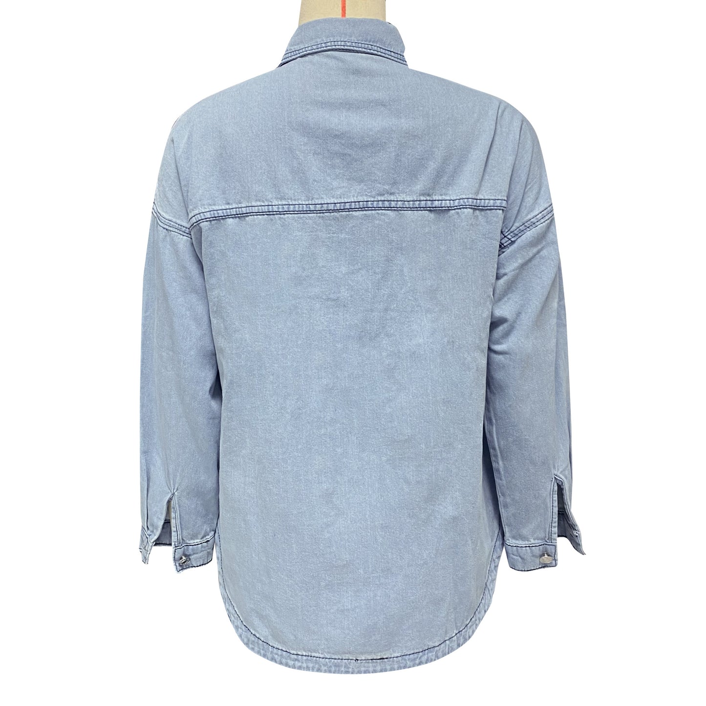 European And American Long Sleeve Denim Coat Loose Shirt