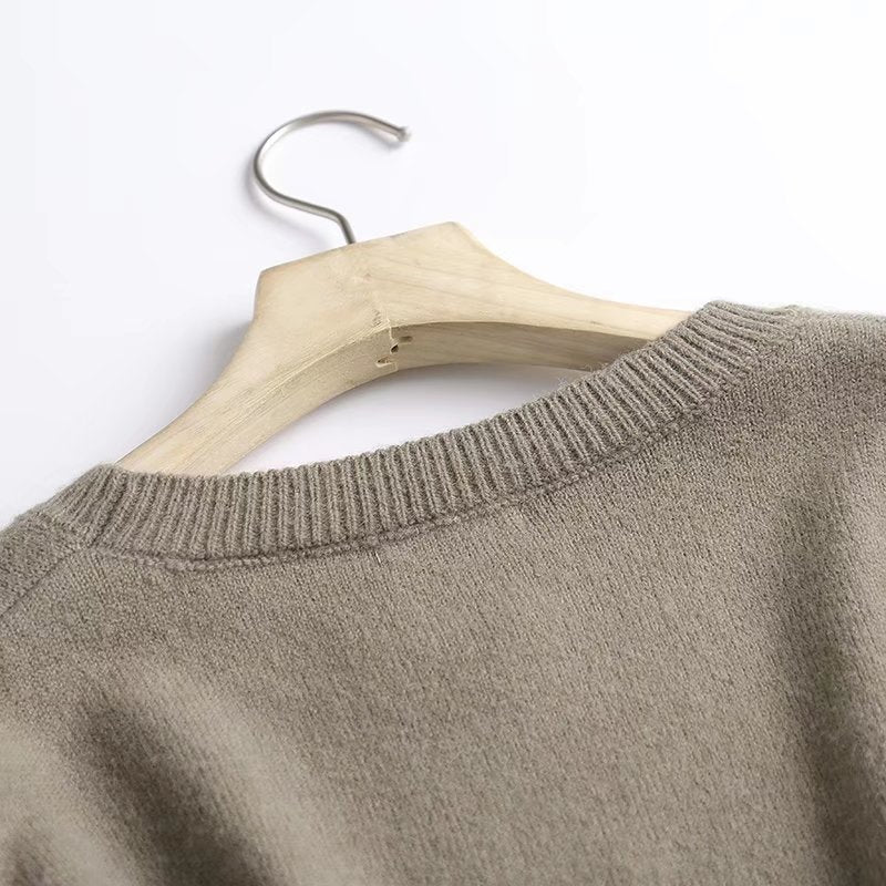 Karierter lässiger Pullover, lockerer Pullover