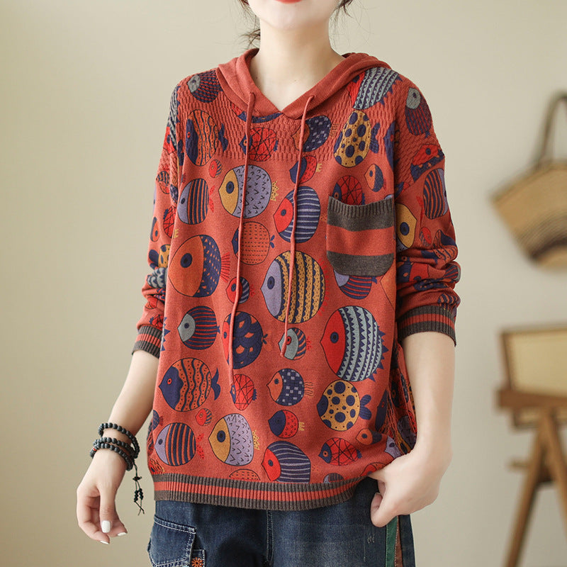 Women's Leisure Artistic Long-sleeved Sweater