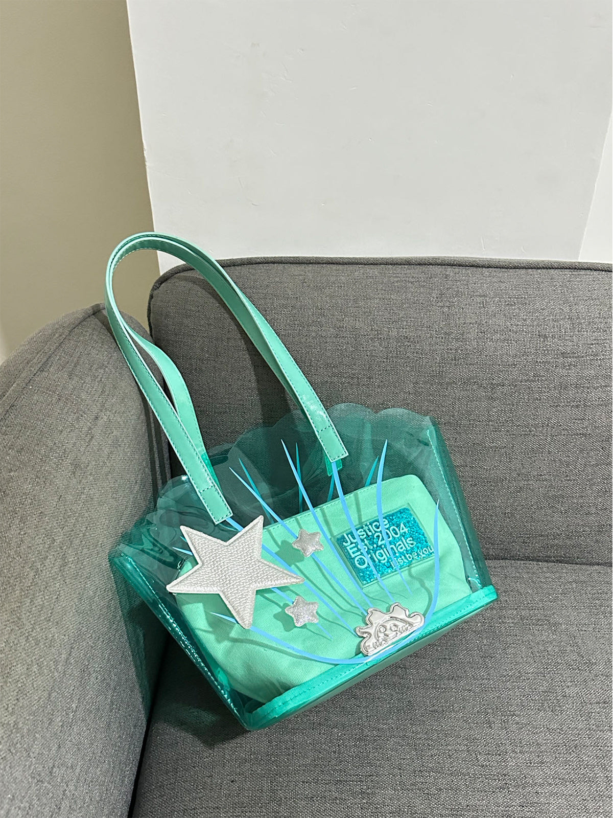 DIY Fünfzackiger Stern Design Spleißen Unterarm Damen Tasche