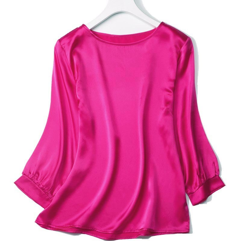 High-end Silkworm Silk Pearl Shiny Satin Shirt