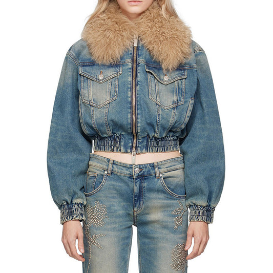 Women's All-match Quilted Denim Top