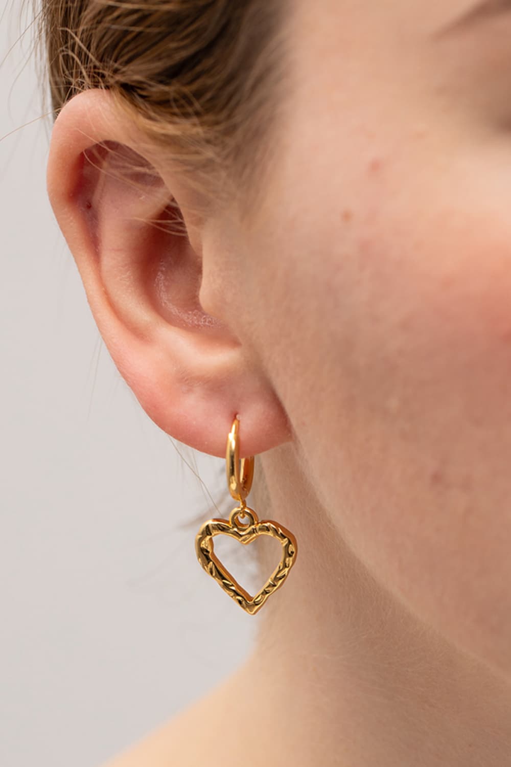 Pendientes colgantes de acero inoxidable con forma de corazón