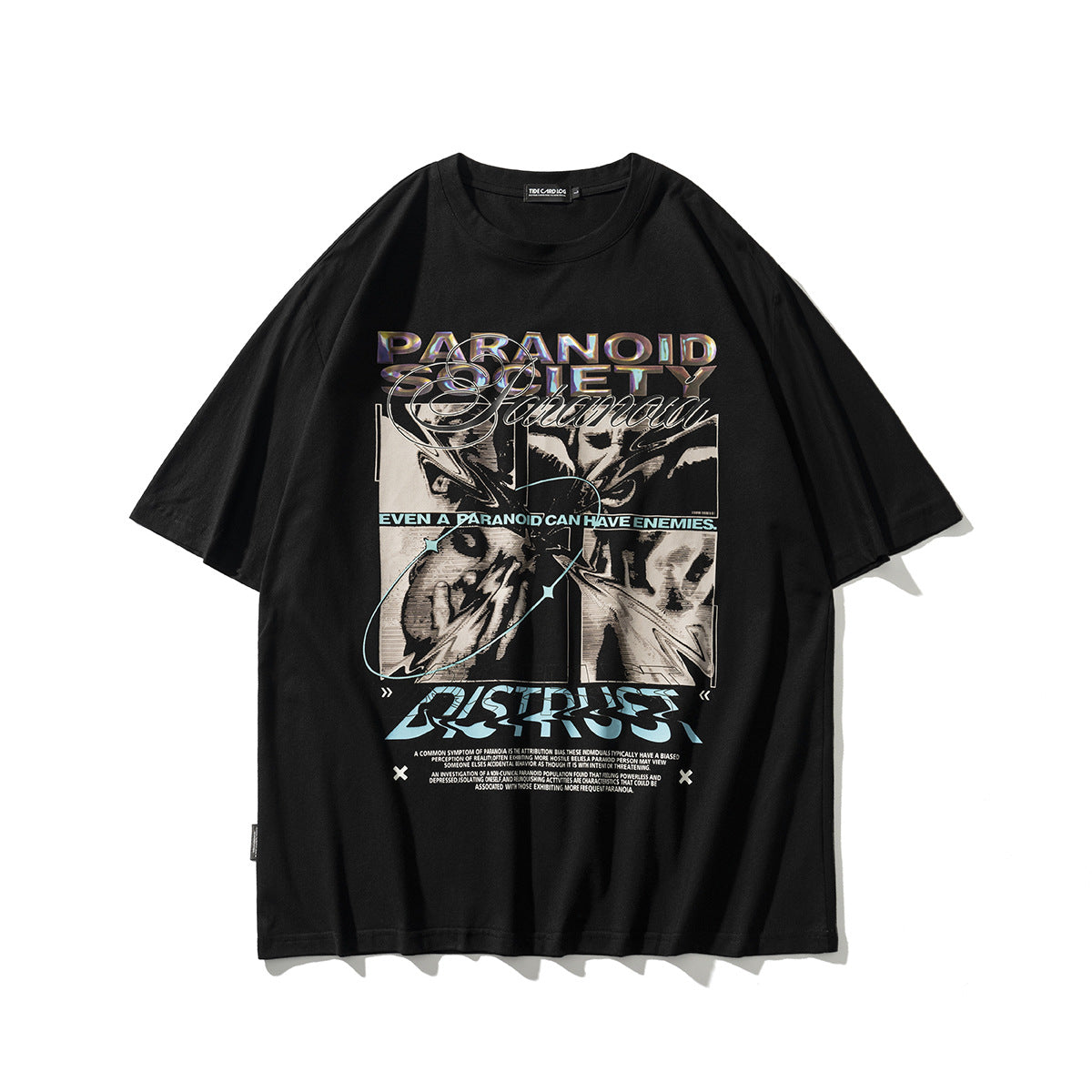 Camiseta de pareja unisex vintage de manga corta con estampado ácido