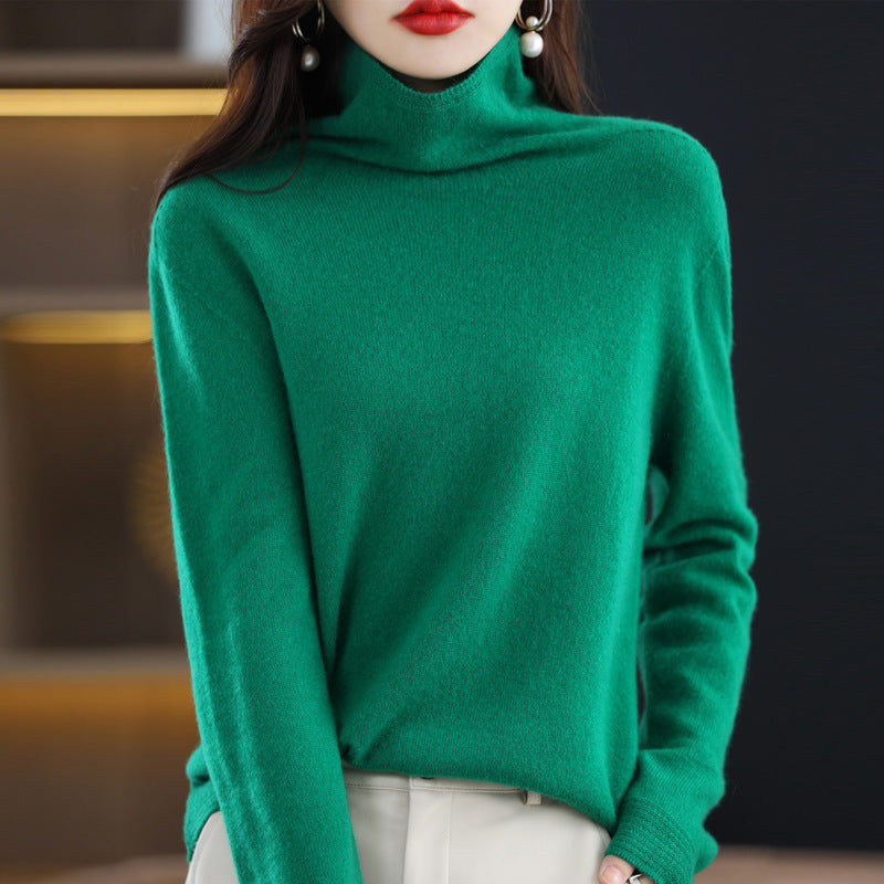 Women's Pile Collar Pullover Long-sleeved Sweater