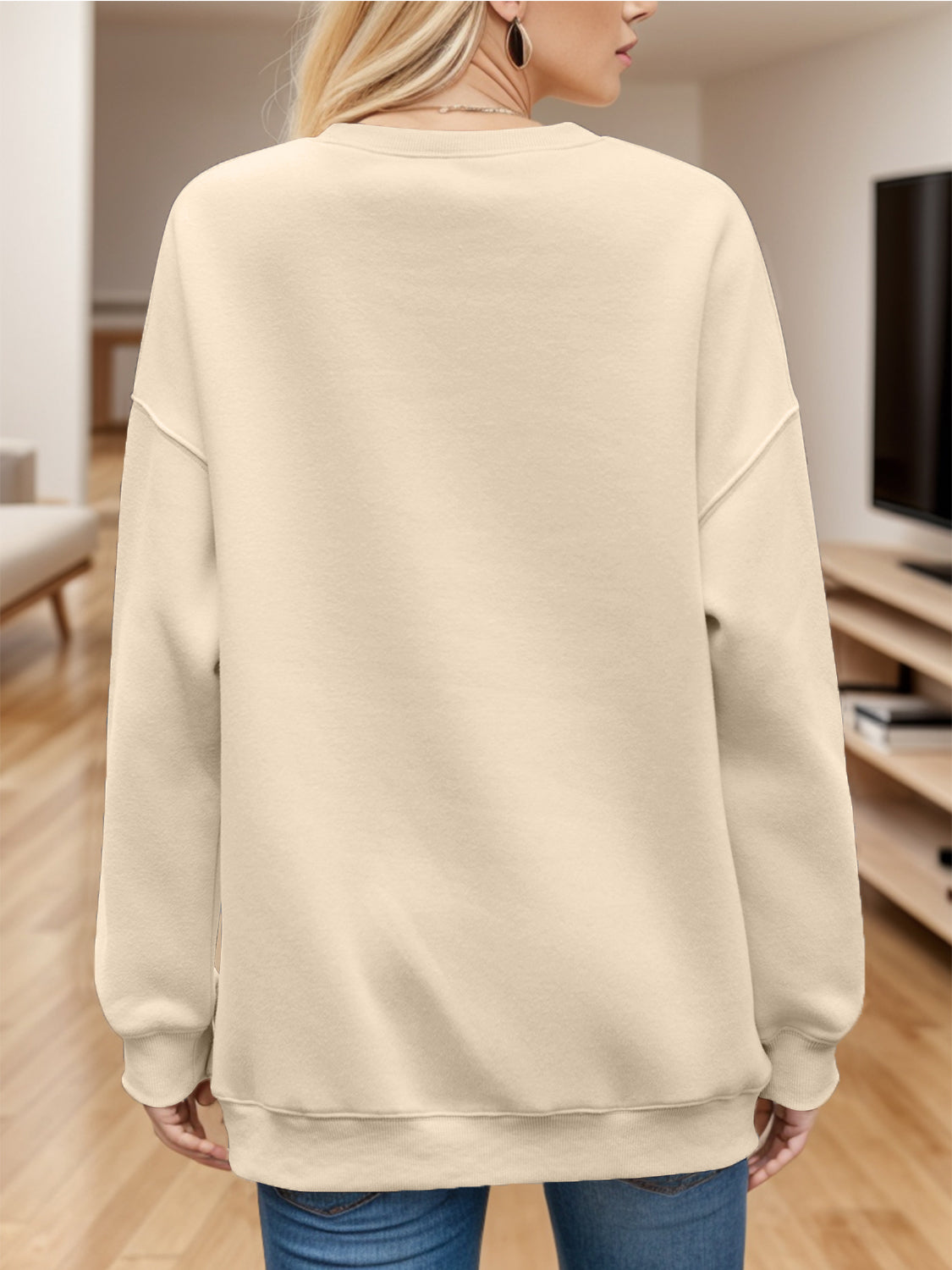 Langarm-Sweatshirt mit Rundhalsausschnitt