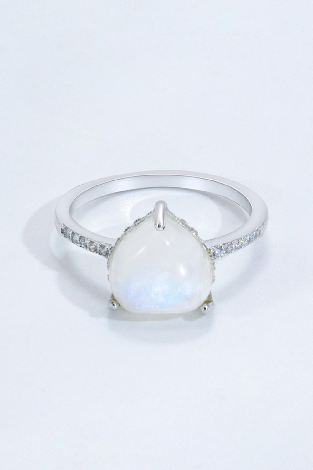 Heart-Shaped Natural Moonstone Ring