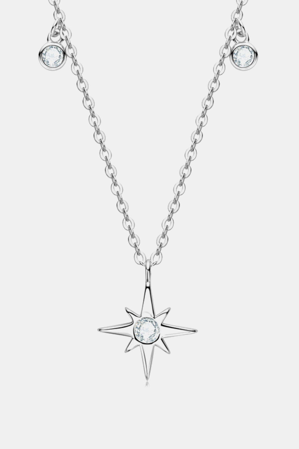 Colgante Moissanite North Star Collar de plata de ley 925