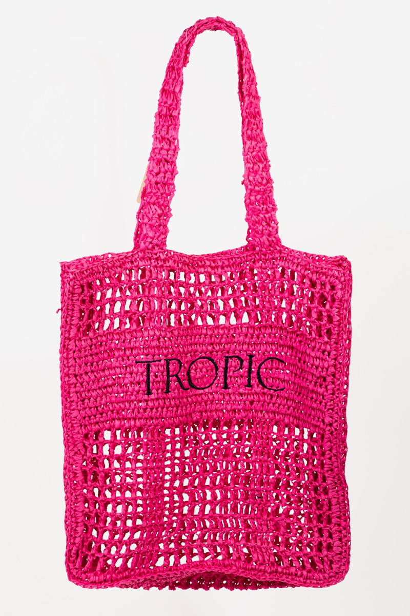 Bolso de mano con estampado de letras recortadas Fame