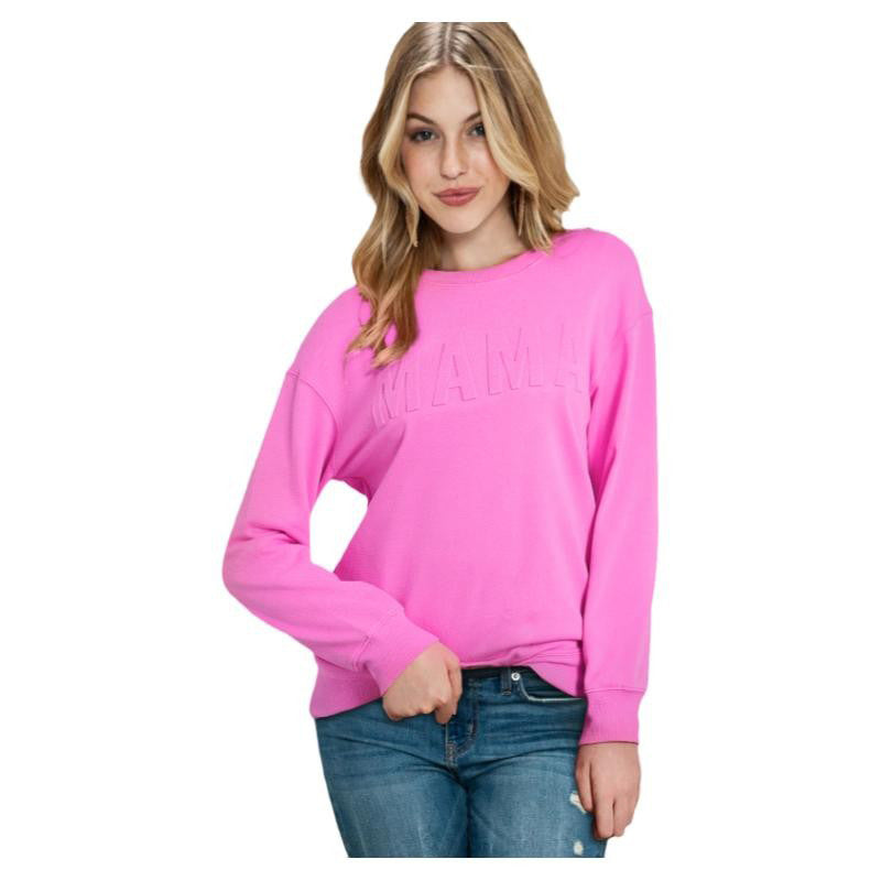 Solid Color Round-neck Pullover Loose Oversize Letter Printed Long Sleeve