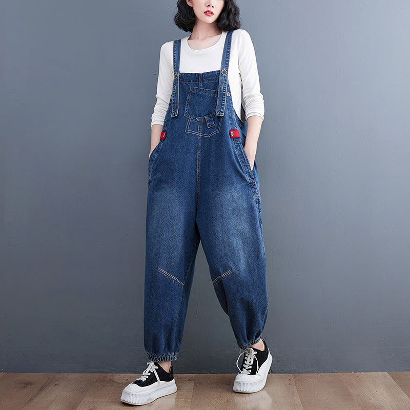 Denim-Overalls für Damen in Übergröße für den Herbst