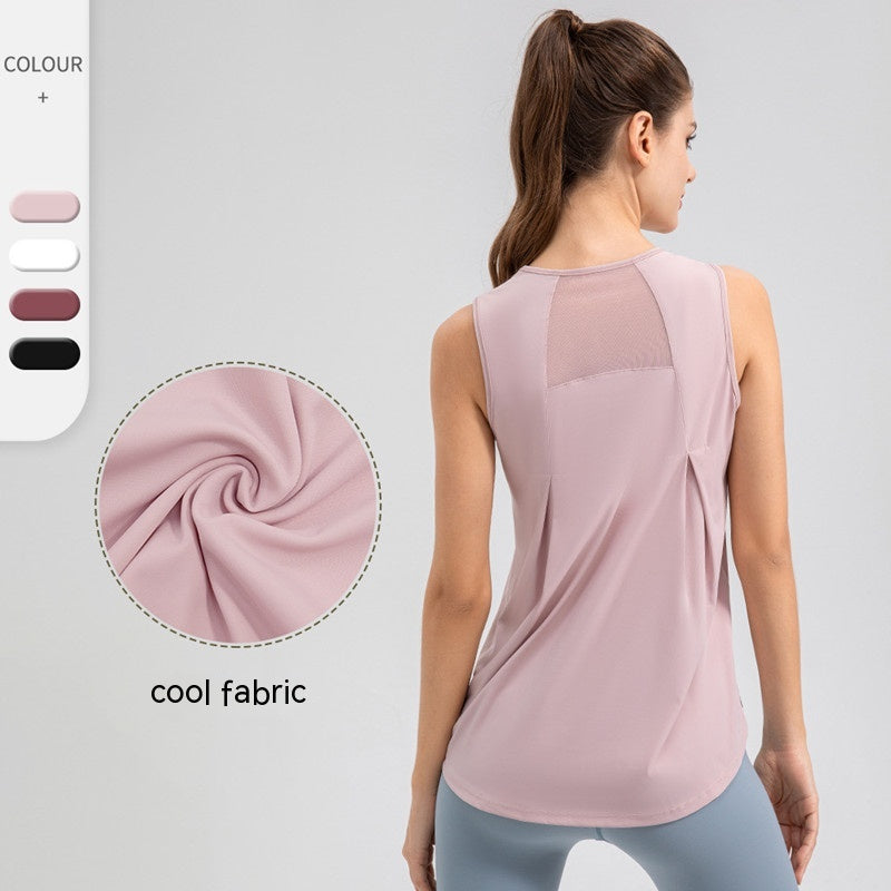 Summer Lightweight Sports Blouse Women's Quick-drying Yoga Vest Loose Breathable Workout Running Top