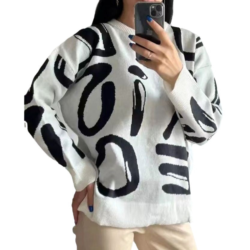 Women's Sweater Long Sleeve Round Neck Loose Sweater