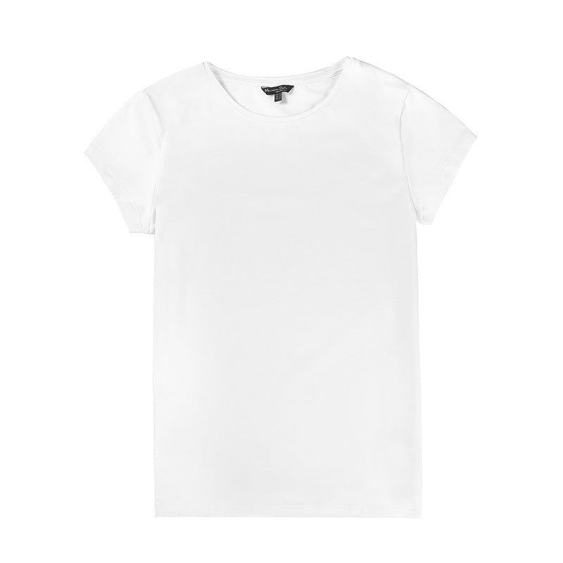 Dünnes, weißes Basic-Shirt mit undurchlässiger Innenbasis