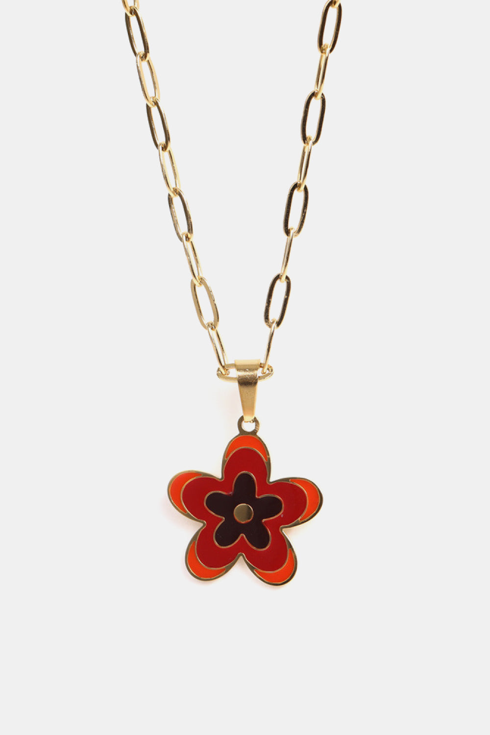 Collar de acero inoxidable con colgante de flor