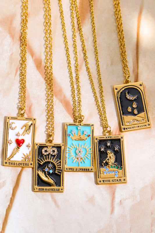 Halskette mit Tarotkarten-Anhänger aus Edelstahl