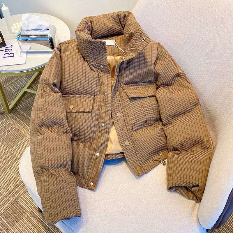 Women's Fashion Retro Stand Collar Short Down Jacket