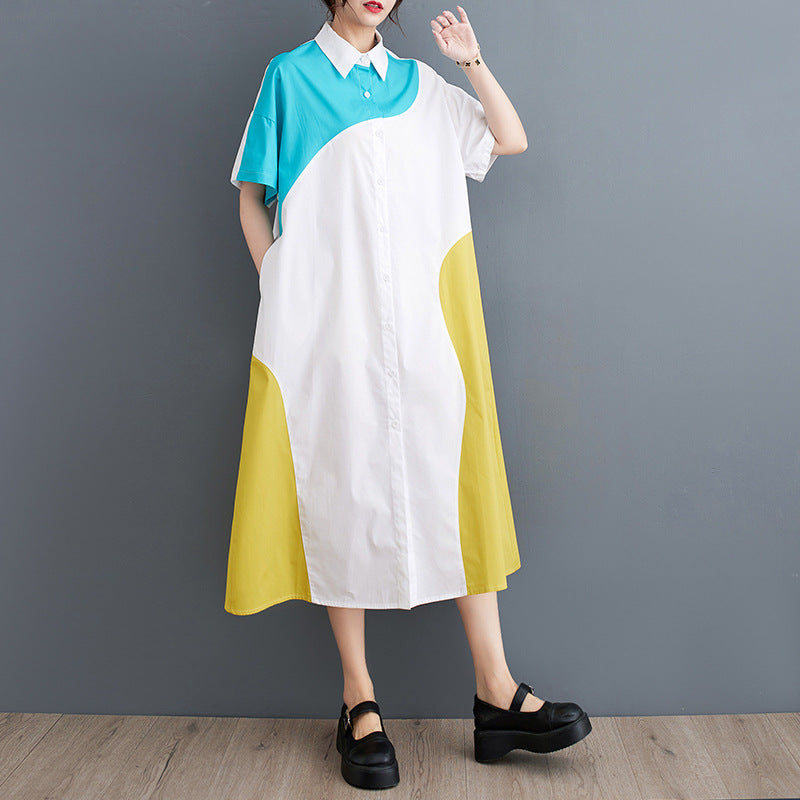 Vestido sencillo de manga corta para mujer