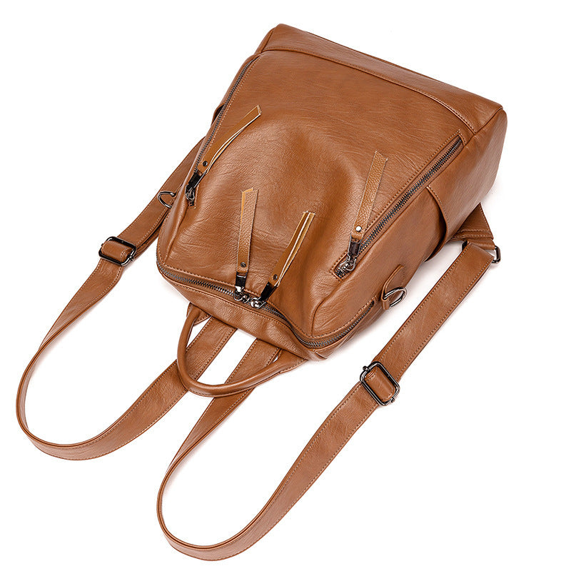 Women's Minimalist Leather Versatile Casual Backpack