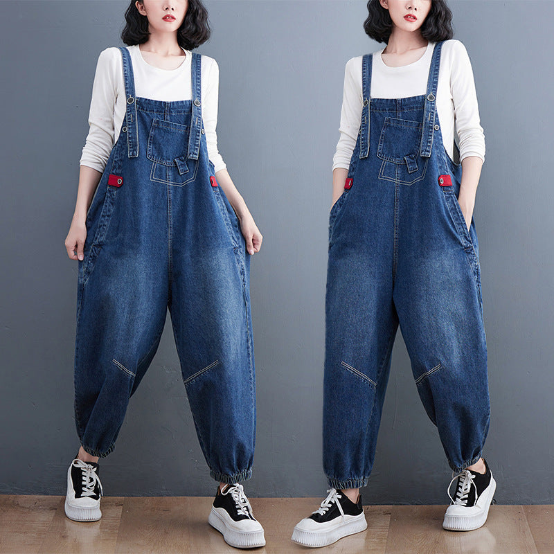 Denim-Overalls für Damen in Übergröße für den Herbst