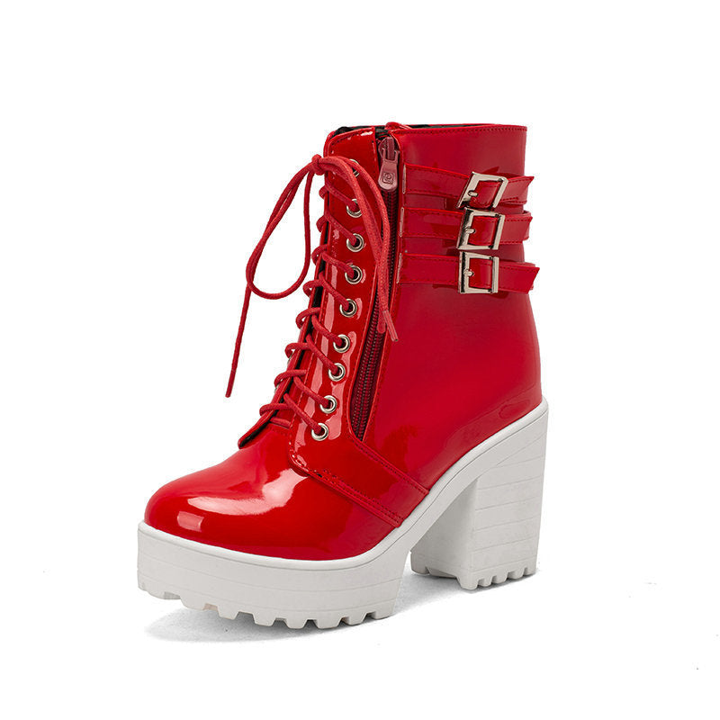 Women's Autumn And Winter Thick Heeled Short Boots